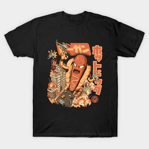 Great Hot Dog - Black T-Shirt by Ilustrata